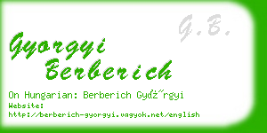 gyorgyi berberich business card